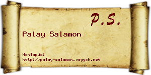 Palay Salamon névjegykártya